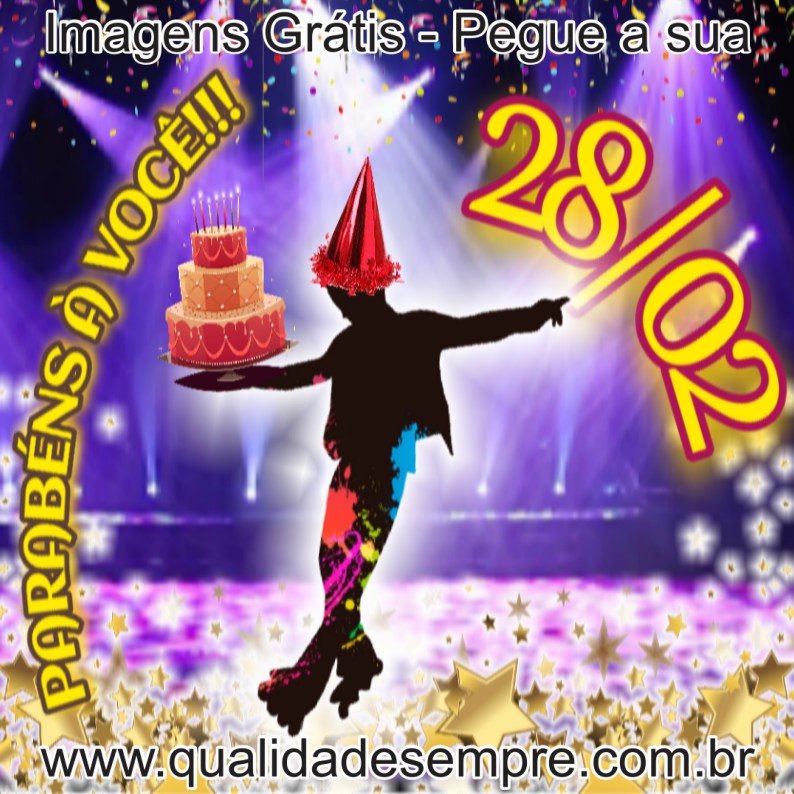 Imagens Grátis - Feliz Aniversário Dias de Fevereiro - www.qualidadesempre.com.br