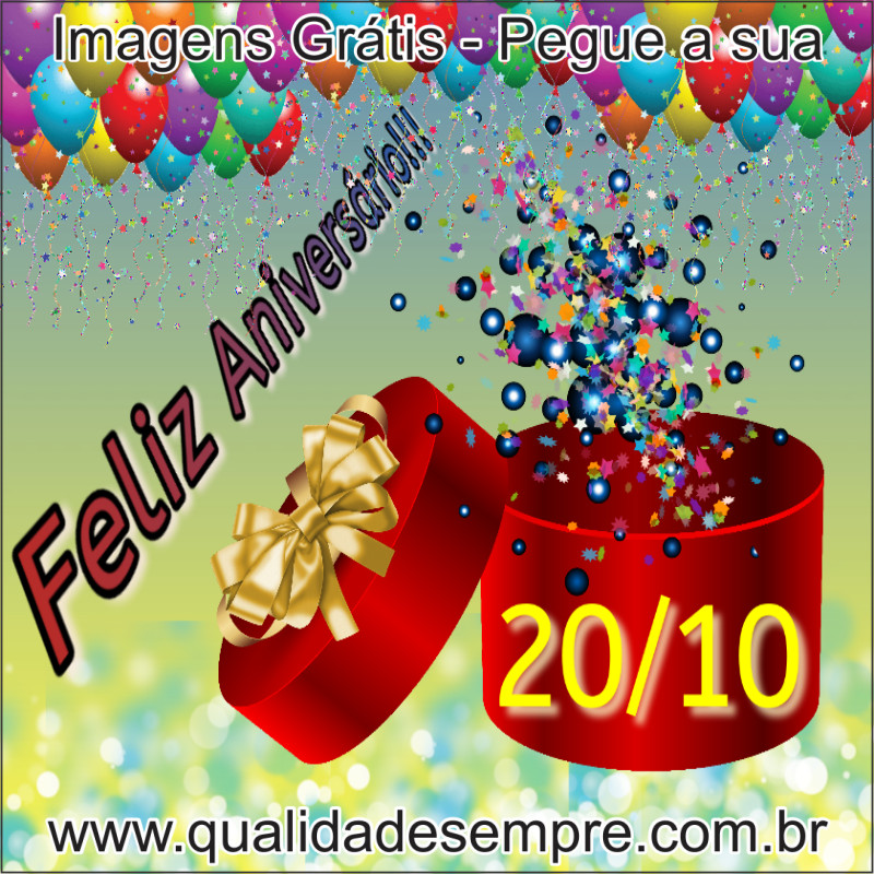 Imagens Grátis - Feliz Aniversário Dias de Outubro - www.qualidadesempre.com.br